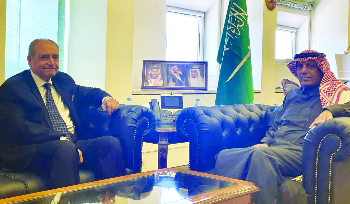 Abdulrahman Al-Rassi holds talks with Ahmed Farouk in Riyadh. (Supplied)
