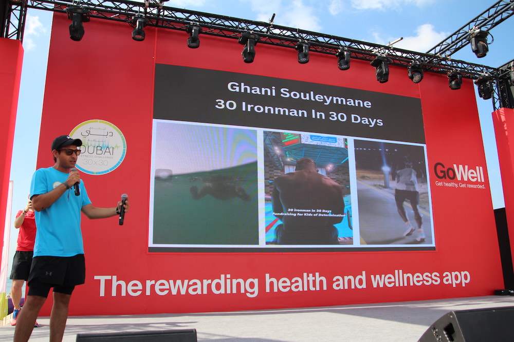 Dubai-based Togolese Ghani Souleymane only the third person to complete 30 Ironman triathlon distances in 30 days at Dubai Fitness Challenge last month. (Supplied)