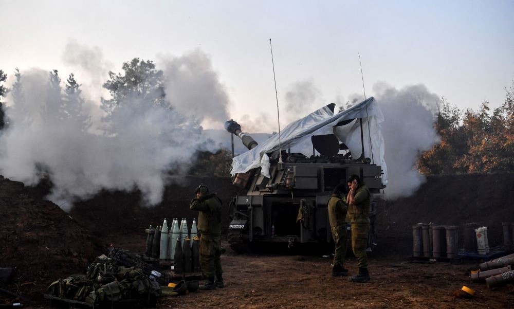 An Israeli artillery unit fires shells into Lebanon, Dec. 19, 2023. (Reuters)