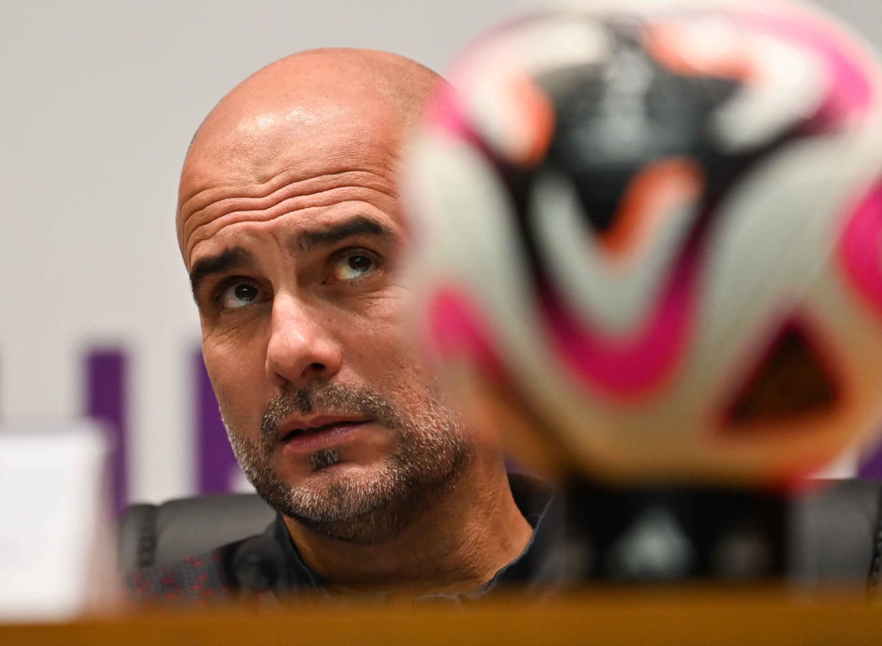 Manchester City manager Pep Guardiola. (AN Photo/Ali Khamaj)