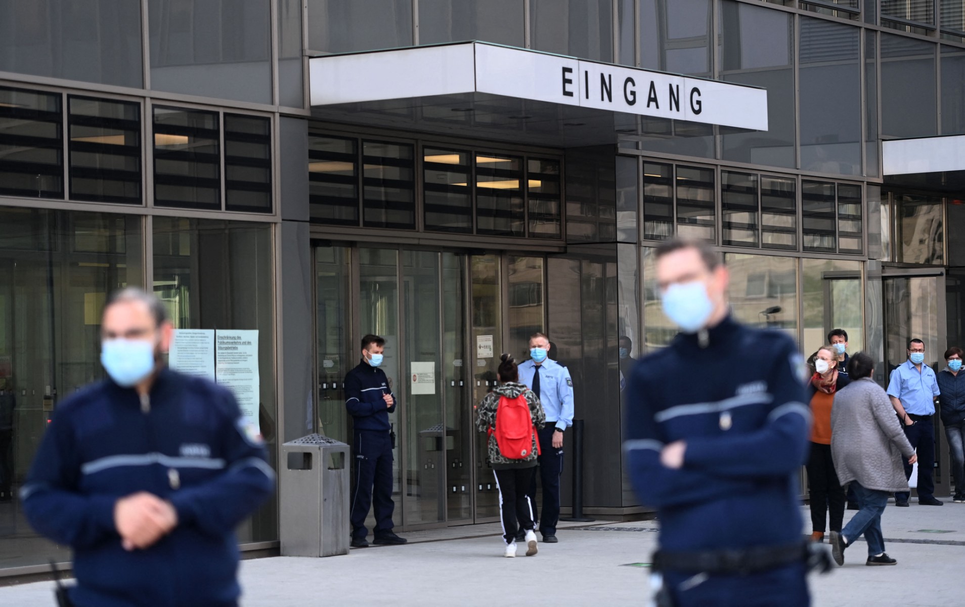 Entrance to the district court in Duesseldorf, western Germany (AFP)