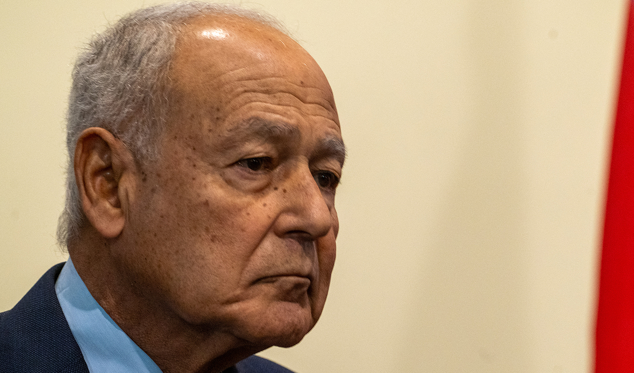 This file photo, taken on November 29, 2023, shows Ahmed Aboul Gheit, Secretary-General of the League of Arab States during a United Nations Security Council meeting on the situation in the Middle East, and the Israel-Hamas war at the United Nations headquarters in New York City. (AFP/File)