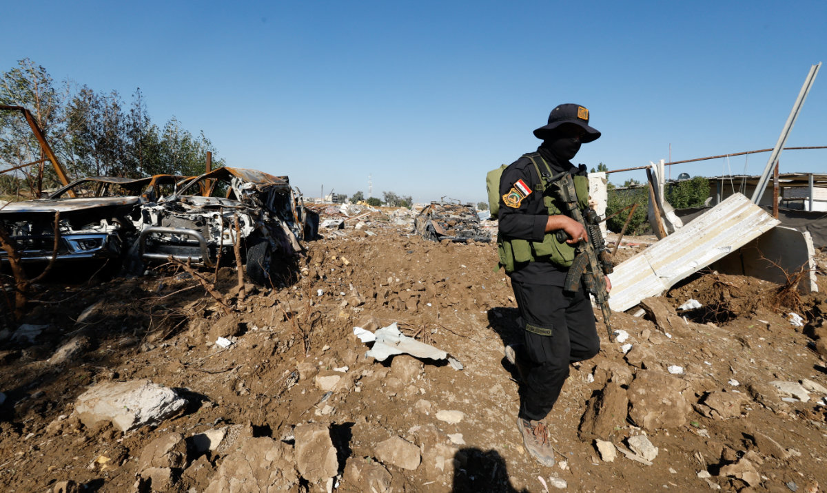 An official in Iraq’s Interior Ministry said a strike had targeted a Hashd Al-Shaabi site in Hilla, the capital of Babylon province. (Reuters)