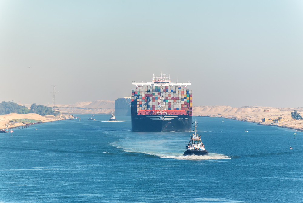 The world’s top shipping companies, including container giants Maersk and Hapag-Lloyd, stopped using Red Sea routes after Yemen’s Houthi militant group began targeting vessels earlier this month, disrupting global trade. Shutterstock