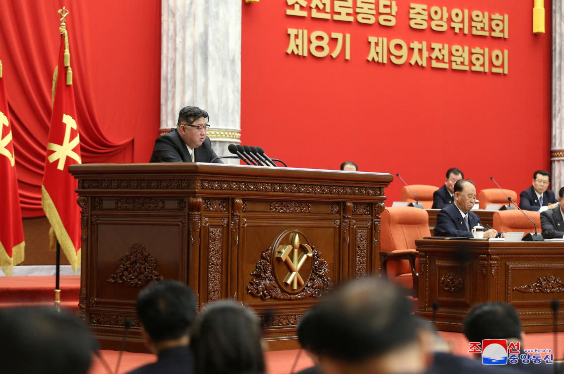 North Korean leader Kim Jong Un attends the December 2023 plenary meeting of the Central Committee of the Workers' Party of Korea, in Pyongyang, North Korea (Reuters)