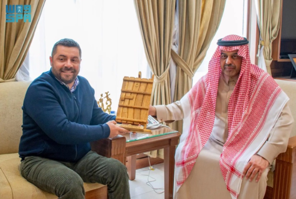 Adel bin Salih Al-Sheikh receives Matteo Bersani. (SPA)