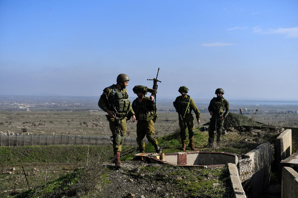 Israeli soldiers operate in the Israeli-occupied Golan Heights near the border with Syria, amid the ongoing conflict between Israel and the Palestinian Islamist group Hamas (REUTERS)