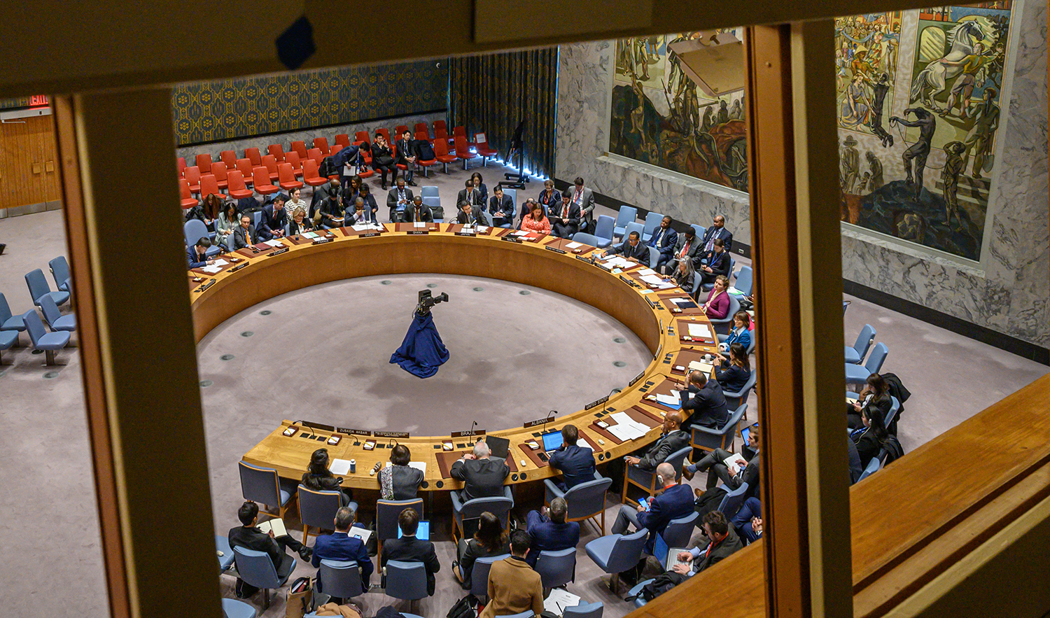 The UN Security Council meets on Afghanistan at UN headquarters in New York, United States on March 8, 2023. (AFP/File)