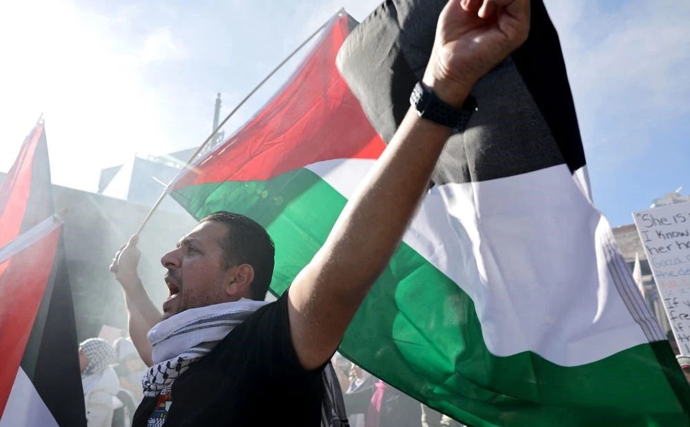 Protesters at a ‘Children’s March for Palestine,’ Los Angeles, California, Dec. 2, 2023. (AFP)