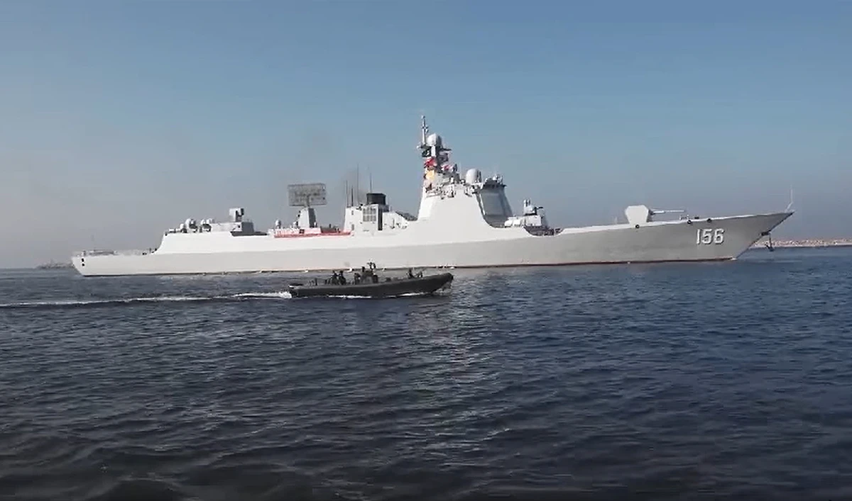 Pakistan Navy ship is pictured during a drill with China in Arabian Sea on November 12, 2023. (Pakistan Navy)