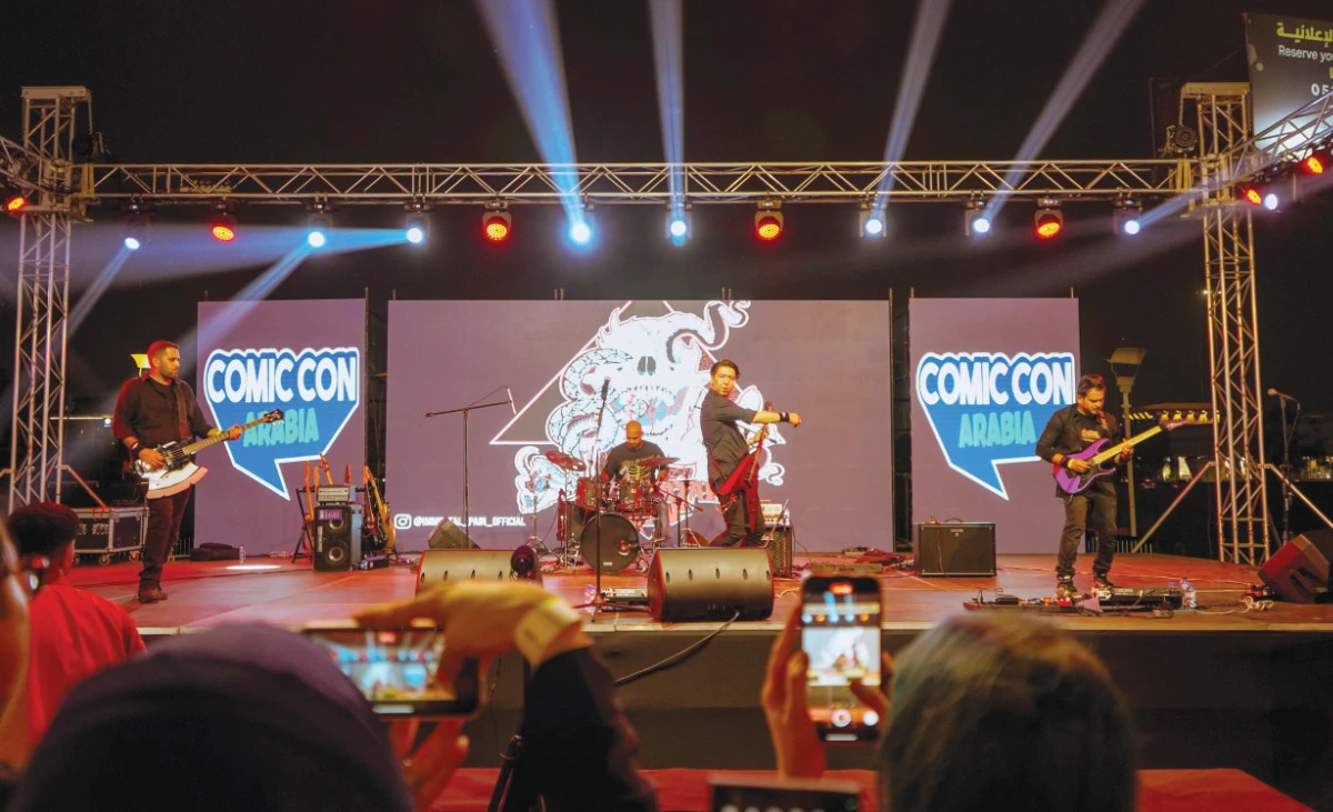 Saudi melodic metal band Immortal Pain recently performed at Comic Con Arabia in Jeddah with a huge crowd of fans cheering and singing along with them. (Yasmeen Kayello)