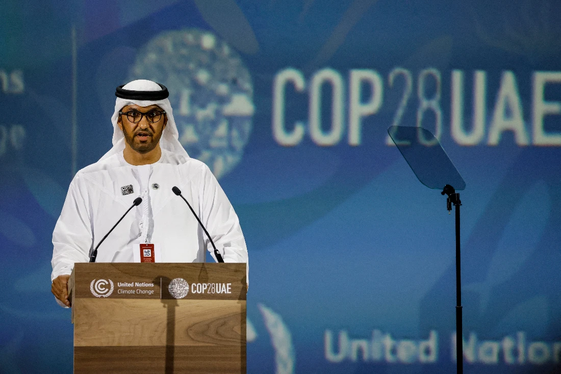 COP28 President Dr. Sultan Al-Jaber said the Oil and Gas Decarbonisation Charter recognized that climate change requires collective action. (FIle/AFP)