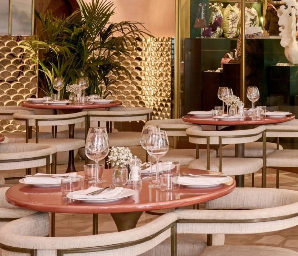 Take in the beauty of African inspired interiors at Flamingo Room by Tasha. (Instagram @flamingoroomksa)