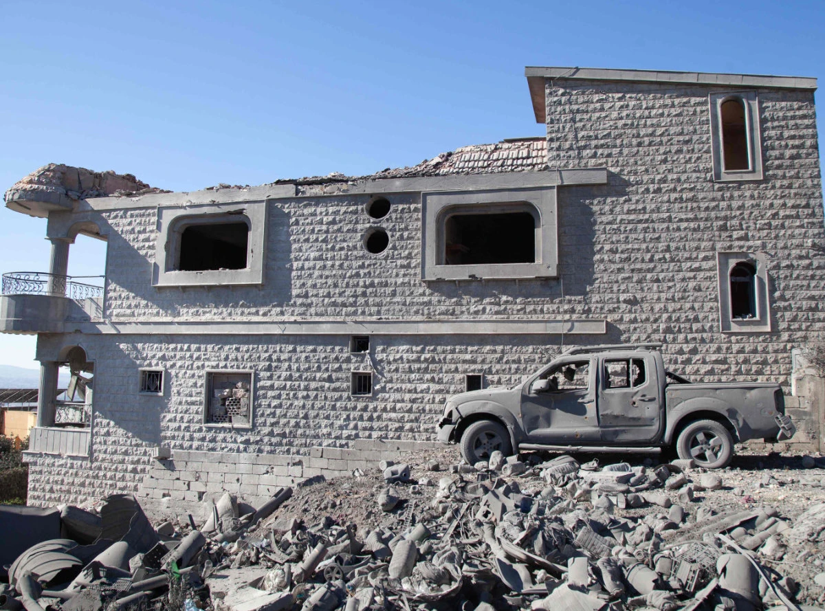 Rubble litters the surroundings of a damaged house following Israeli bombardment
in Lebanon’s southern village of Markaba amid ongoing cross-border tension with the Hezbollah militia. (AFP)