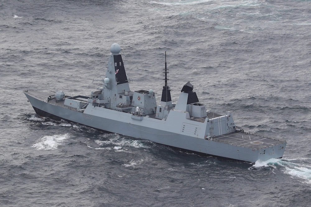 A Royal Navy warship has shot down a suspected attack drone targeting commercial ships in the Red Sea, Britain's defense secretary said Saturday, Dec. 16, 2023. (Ministry of Defense via AP)