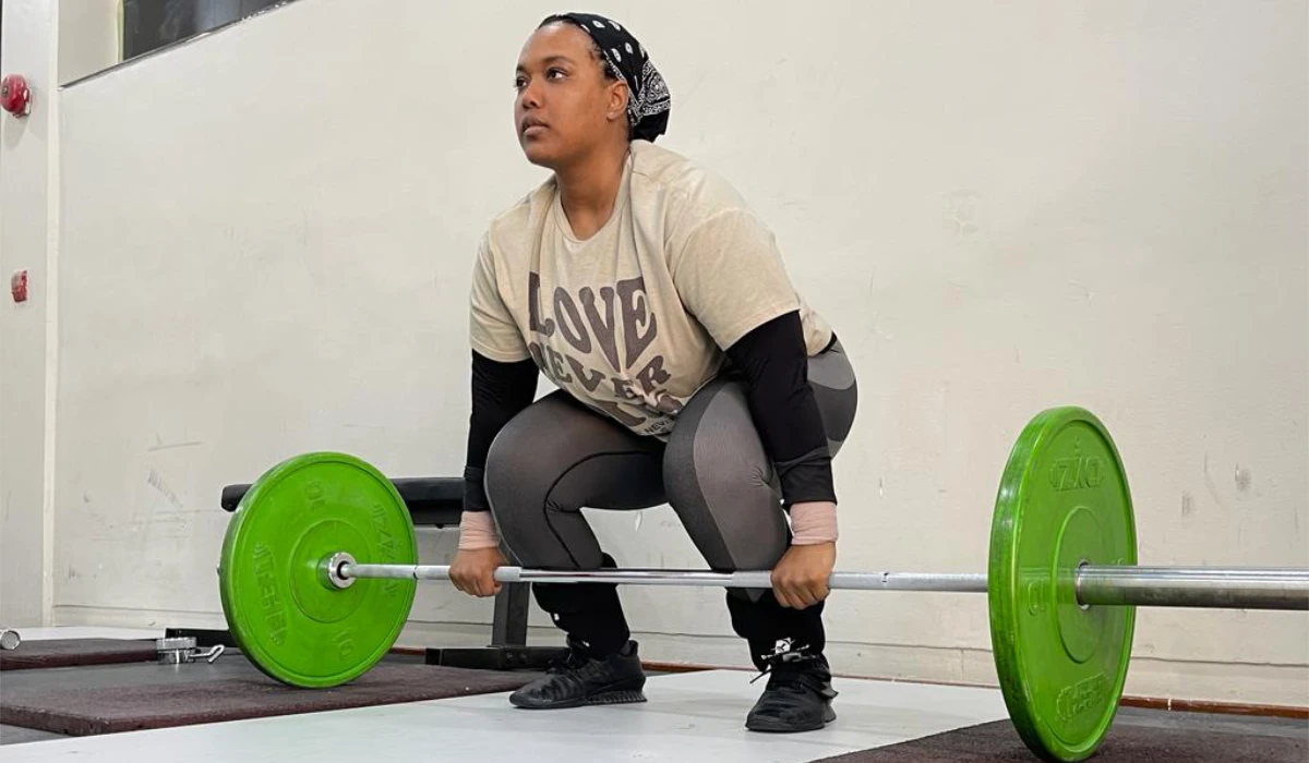 Saudi weightlifter Hanouf Hawsawi has joined the ranks of Saudi women inspiring their community to take up challenging sports and represent their country internationally. (Supplied)