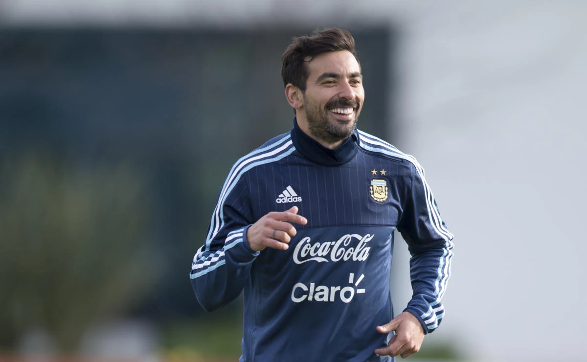 Former Argentine player Ezequiel Lavezzi was hospitalized on Dec. 20, 2023, in the beachfront Uruguayan city of Punta del Este with a shoulder blade fracture. (AP/File)