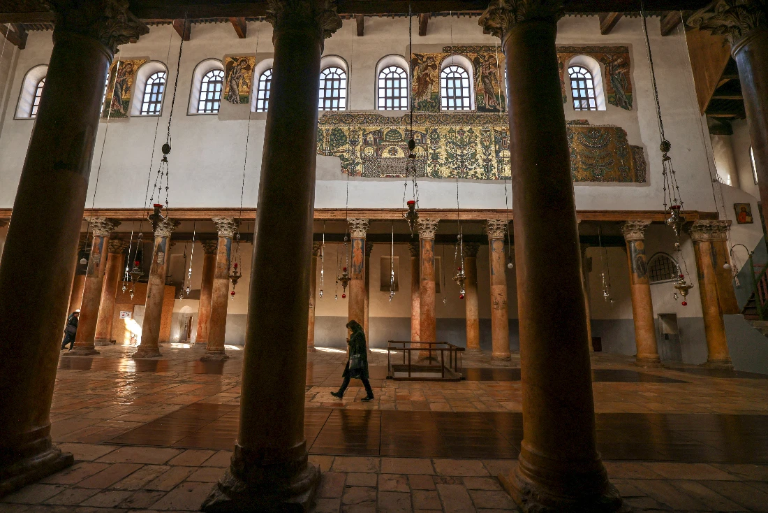 Church leaders in Jerusalem and the Bethlehem city council took the decision last month to forego ‘any unnecessarily festive’ Christmas celebrations in solidarity with Gazans. (AFP)