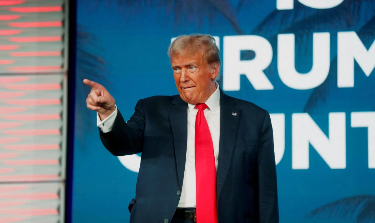 Former US President and Presidential Republican candidate Donald Trump arrives to speak to his supporters during the Florida Freedom Summit held at the Gaylord Palms Resort & Convention Center in Kissimmee, Florida, US. (Reuters/File)