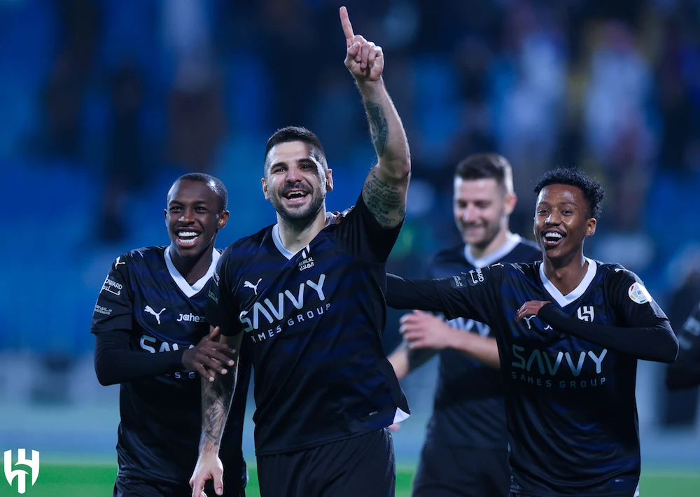 Al-Bulaihi, Mitrovic scored in a 2-0 win for league leaders Al-Hilal. (X/@AlHilal_EN)