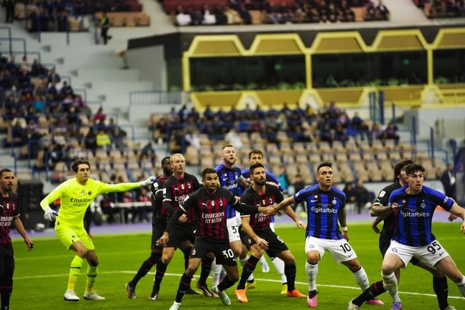Italian cup holders Inter defeated the reigning Serie A champions AC Milan 3-0. (AN Photo/Abdulrahman Shalhoub)