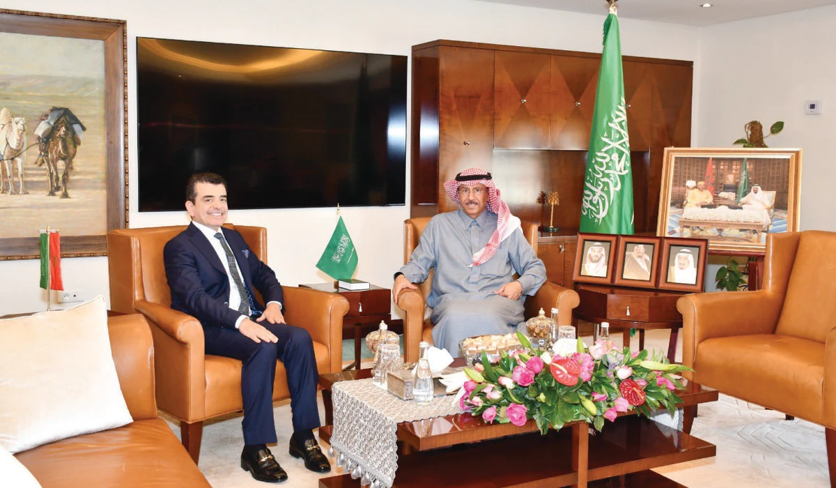 Dr. Sami bin Abdullah Al-Saleh holds talks with Dr. Salim Al-Malik in Rabat. (Supplied)