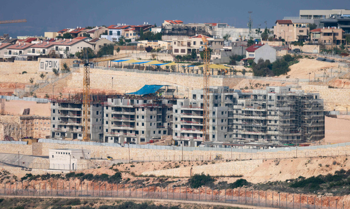 A general view shows the construction work happening in the settlement of Tzofim, east of the Palestinian West Bank. (AFP)