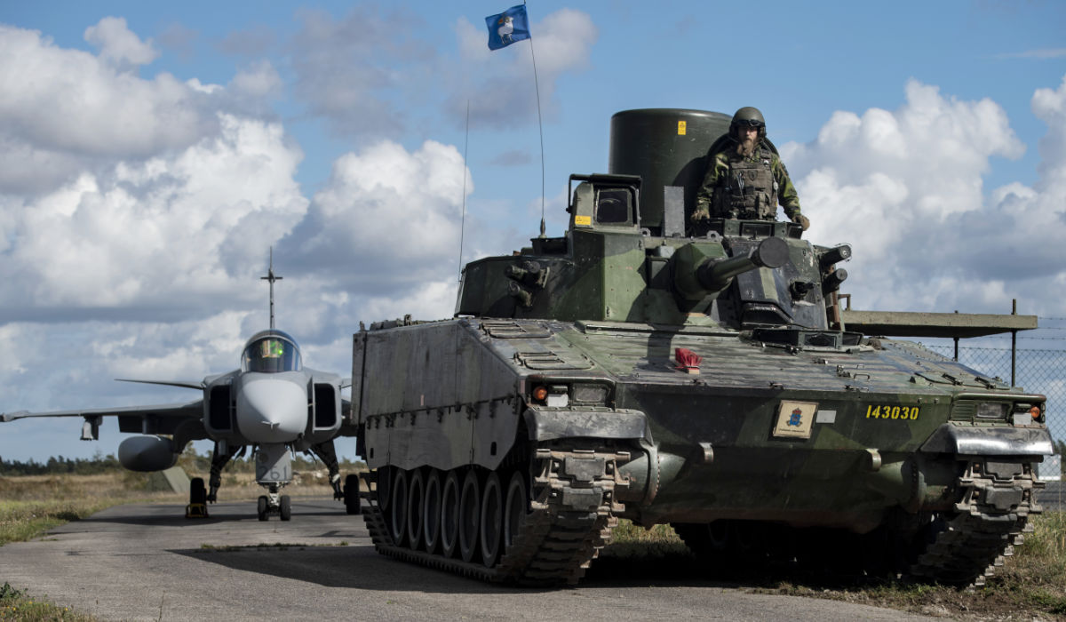 In this photo provided by the Swedish Armed Forces on Aug. 25, 2020, troops prepare in the Baltic Sea region. (AP)
