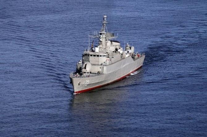 Iran’s Alborz warship has entered the Red Sea through the strategic Bab Al-Mandeb strait. (File/AFP)