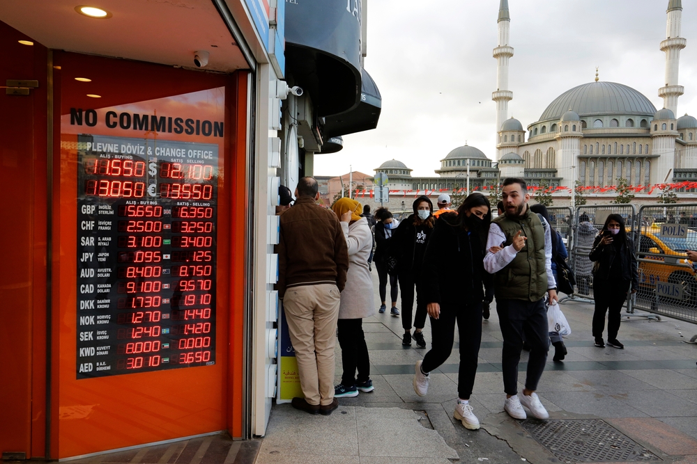Turkiye’s official annual inflation rate ticked up to 64.77 in December 2023, from 61.98 percent in November. Shutterstock