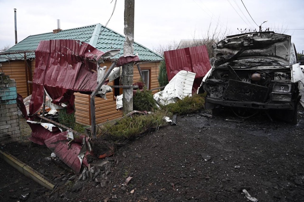 Ukrainian strikes on Russia's border Belgorod region killed at least one person on January 2, 2024. (AFP/Telegram/@v_v_demidov)