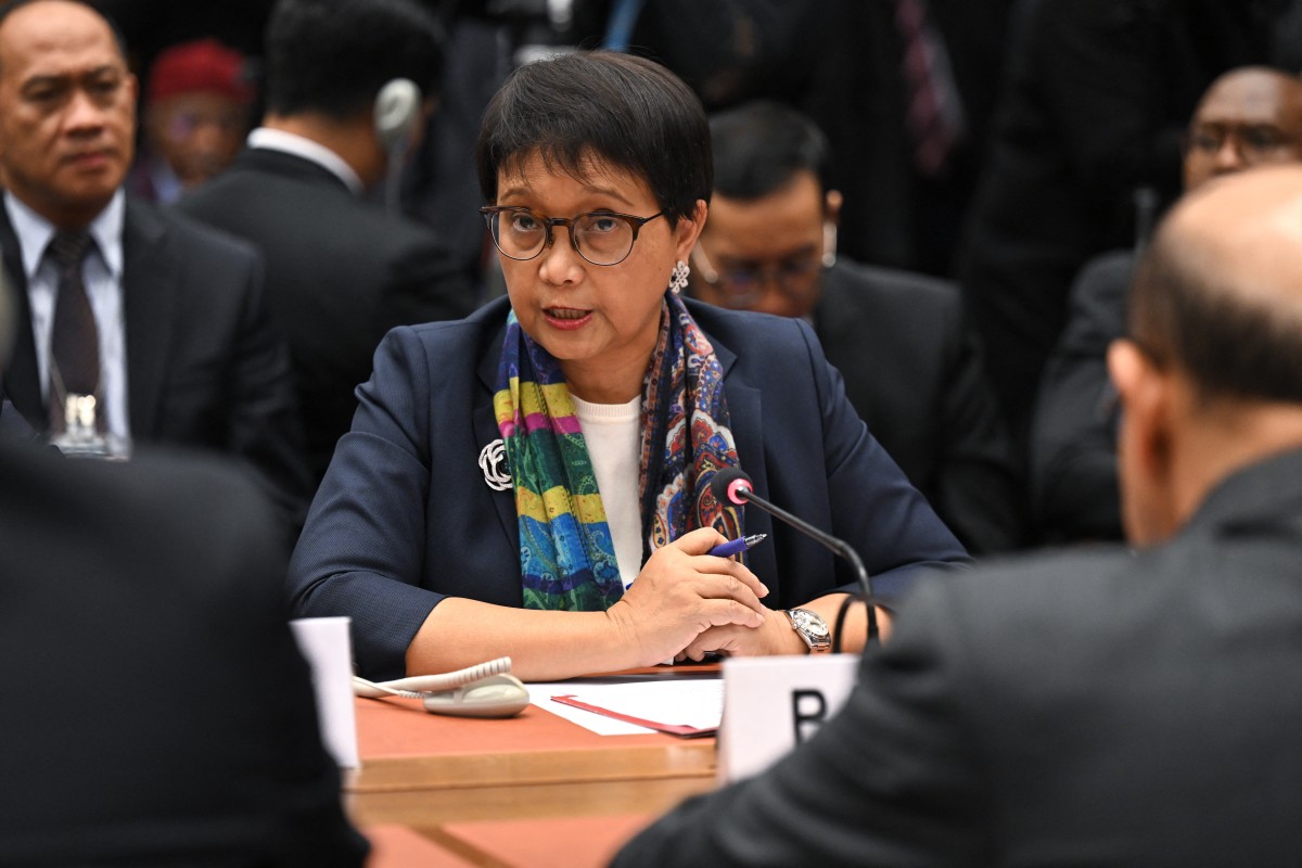 Indonesia's FM Retno Marsudi delivers a speech during a meeeting on the situation in Gaza Strip at the United Nations Offices, in Geneva. (File/AFP)