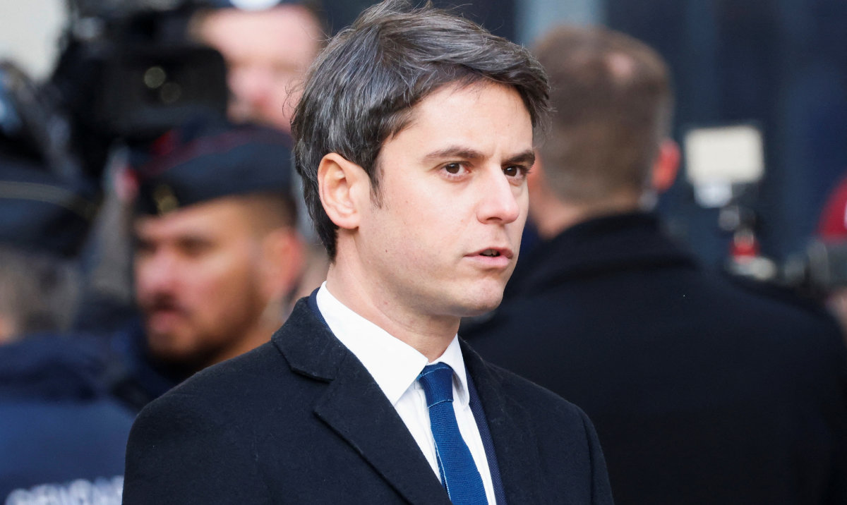 France's newly appointed Prime Minister Gabriel Attal arrives for the handover ceremony at the Hotel Matignon in Paris, France, on January 9, 2024. (Reuters)