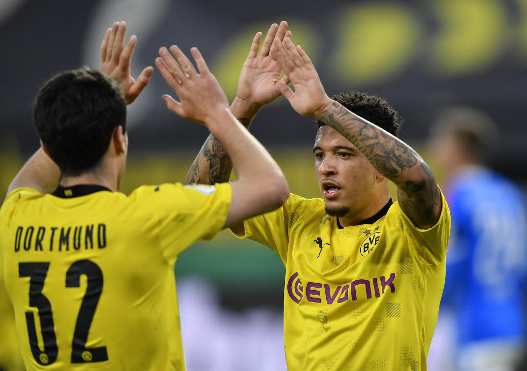 Jadon Sancho has returned to his old club Borussia Dortmund on loan for the rest of the season after being frozen out of the Manchester United squad. (AP/File)