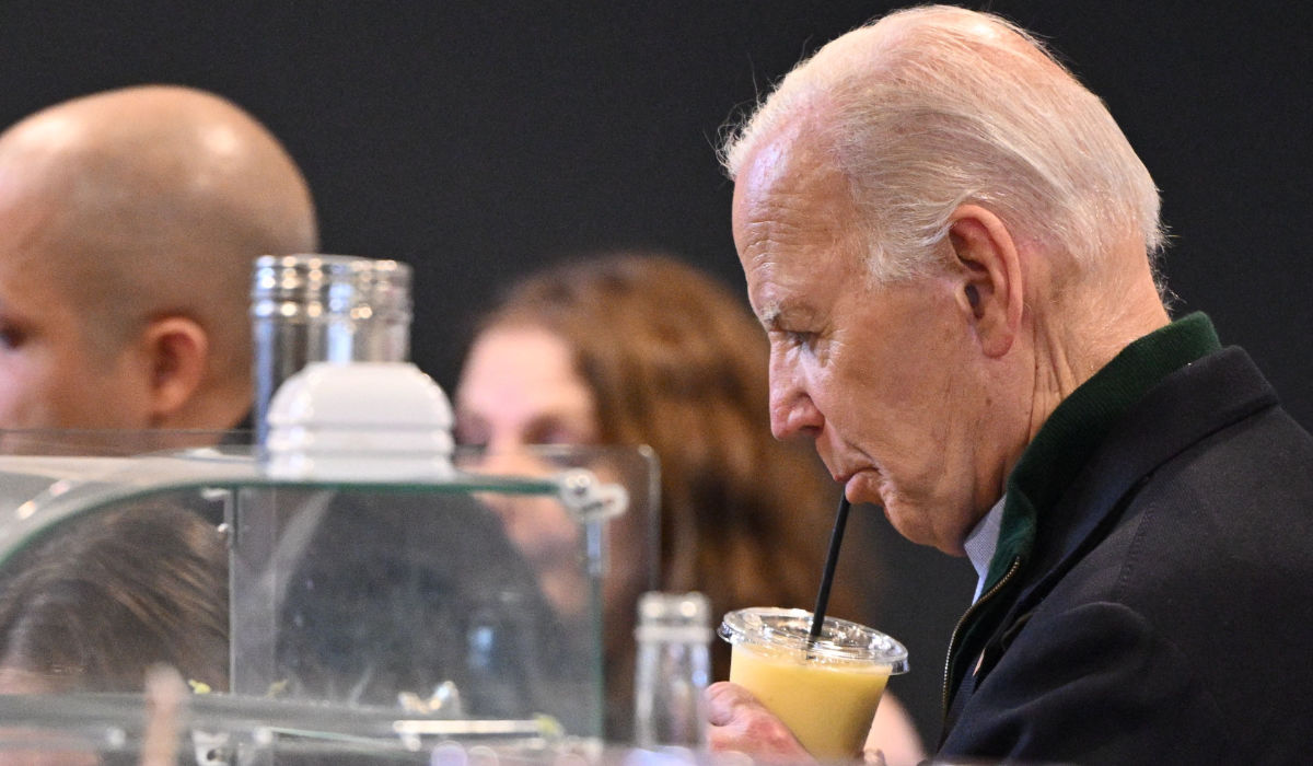 US President Joe Biden visits Nowhere Coffee shop in Emmaus, Pennsylvania, on January 12, 2024. (AFP)