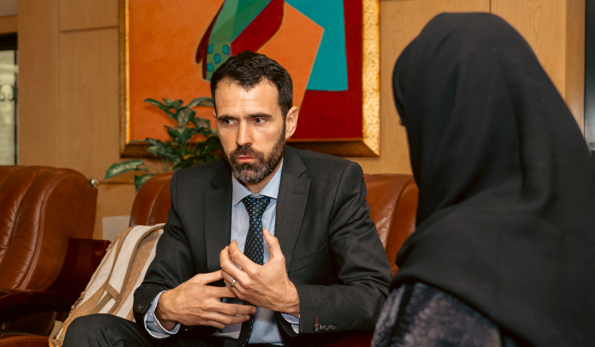 Luis Miguel Bueno, the EU’s first Arabic Spokesperson for the Middle East and North Africa discussed his mission in strengthening relations between the EU and the region through the Arabic language. (AN photo by Abdulrhman Bin Shalhoub)