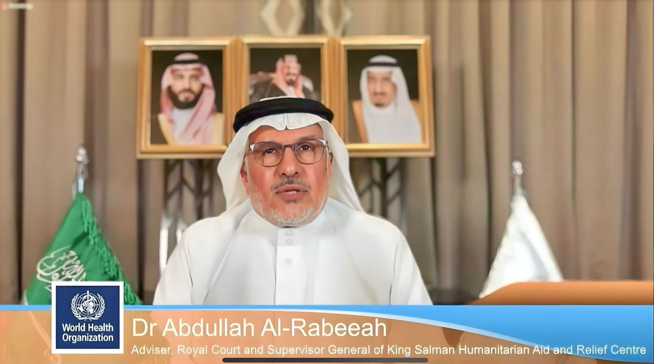 KSrelief Supervisor General Dr. Abdullah Al Rabeeah during his keynote address. (Supplied)