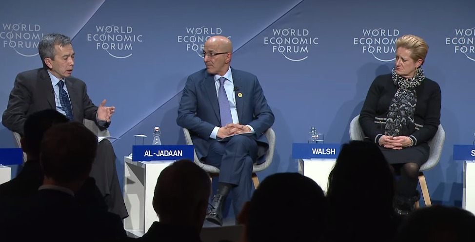 Saudi Finance Minister Mohammed Al-Jadaan at a panel during the World Economic Forum in Davos, Switzerland.