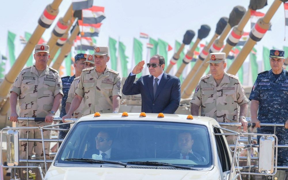 Egyptian President Abdel Fattah El-Sisi inspects military units in Suez, Egypt, Oct. 25, 2023. (Reuters)