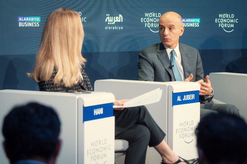Saudi Arabia's Envoy for Climate Affairs Adel Al-Jubeir at the World Economic Forum in Davos. (SPA)