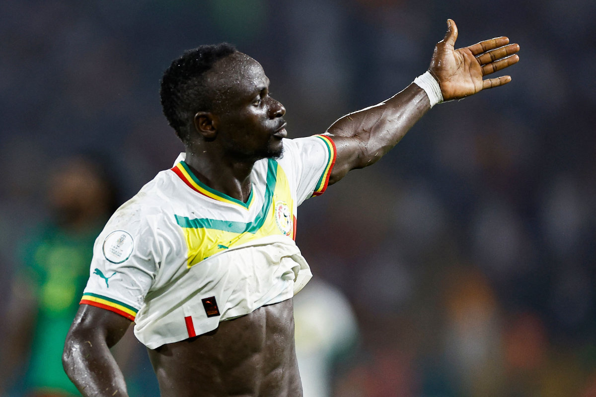 Senegal's midfielder Sadio Mane celebrates scoring his team's third goal during the Africa Cup of Nations 2024 Group C football match between Senegal and Cameroon at the Stade Charles Konan Banny in Yamoussoukro on Jan. 19, 2024. (AFP)