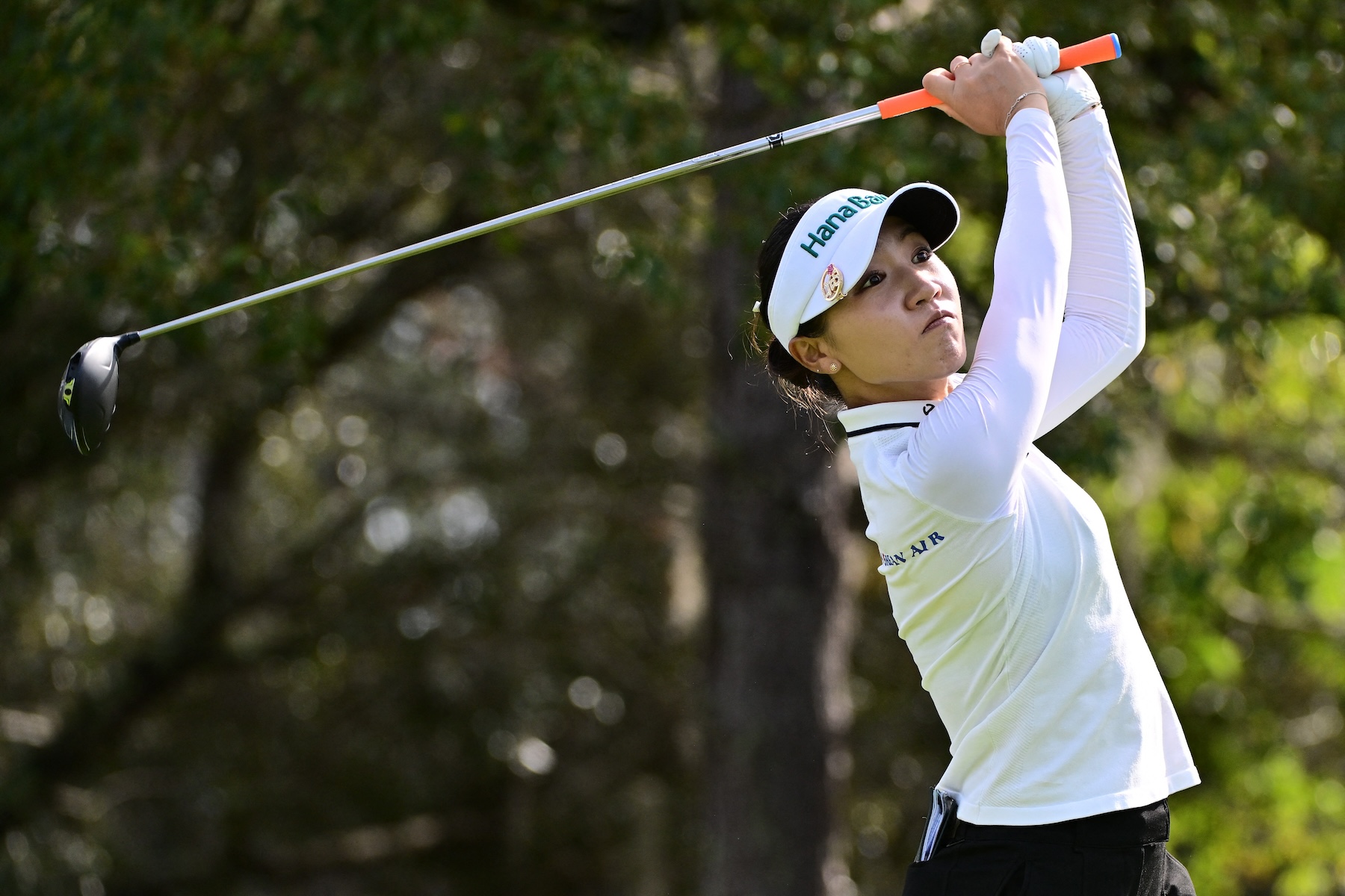 Lydia Ko of New Zealand plays her shot from the fifth tee during the second round of the Hilton Grand Vacations Tournament of Champions at Lake Nona Golf & Country Club on Jan. 19, 2024 in Orlando, Florida. (Getty Images via AFP)