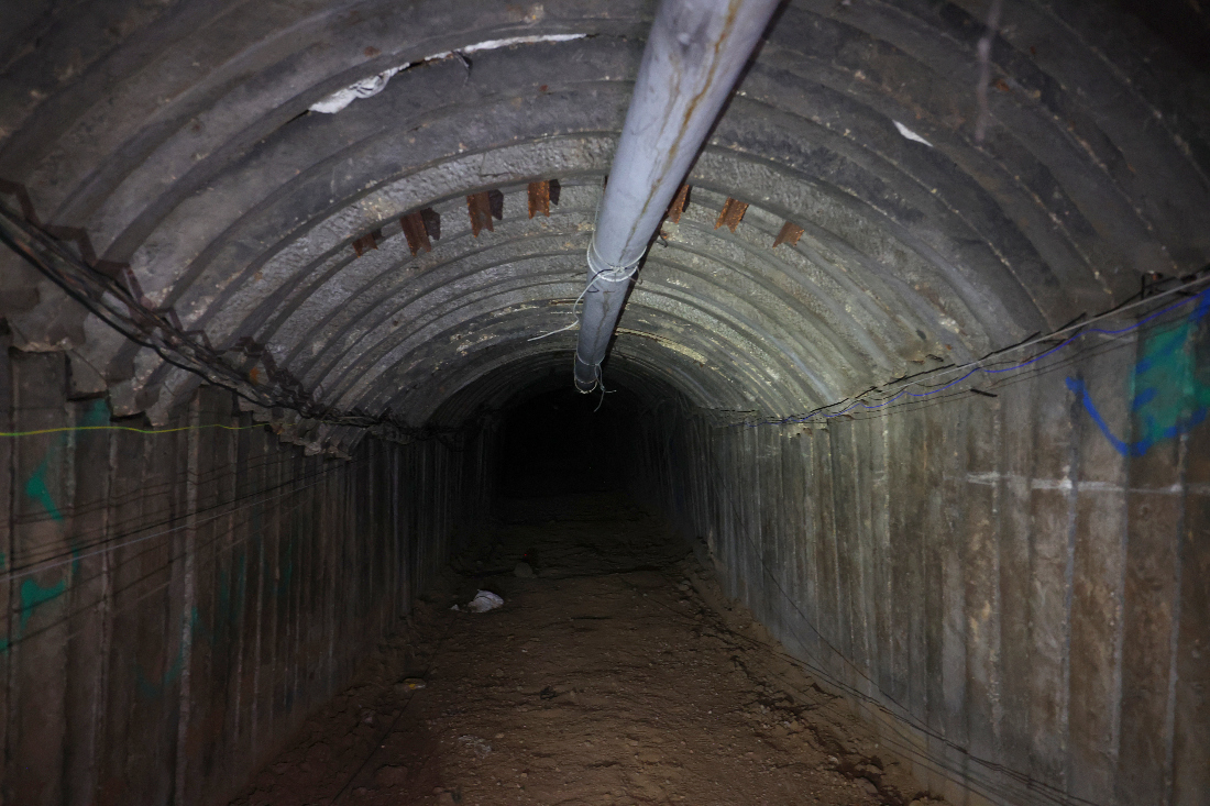 The military released photos from the underground labyrinth, saying some of the hostages kept there were freed during the week-long Qatari-mediated truce. (File/AFP)