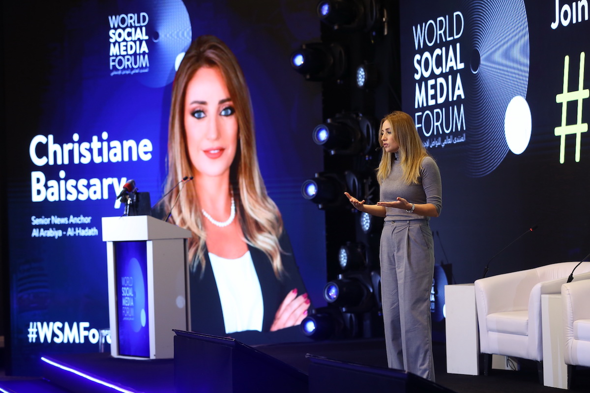 Journalist Christiane Baissary at the World Social Media Forum. (X/@wsmforum).
