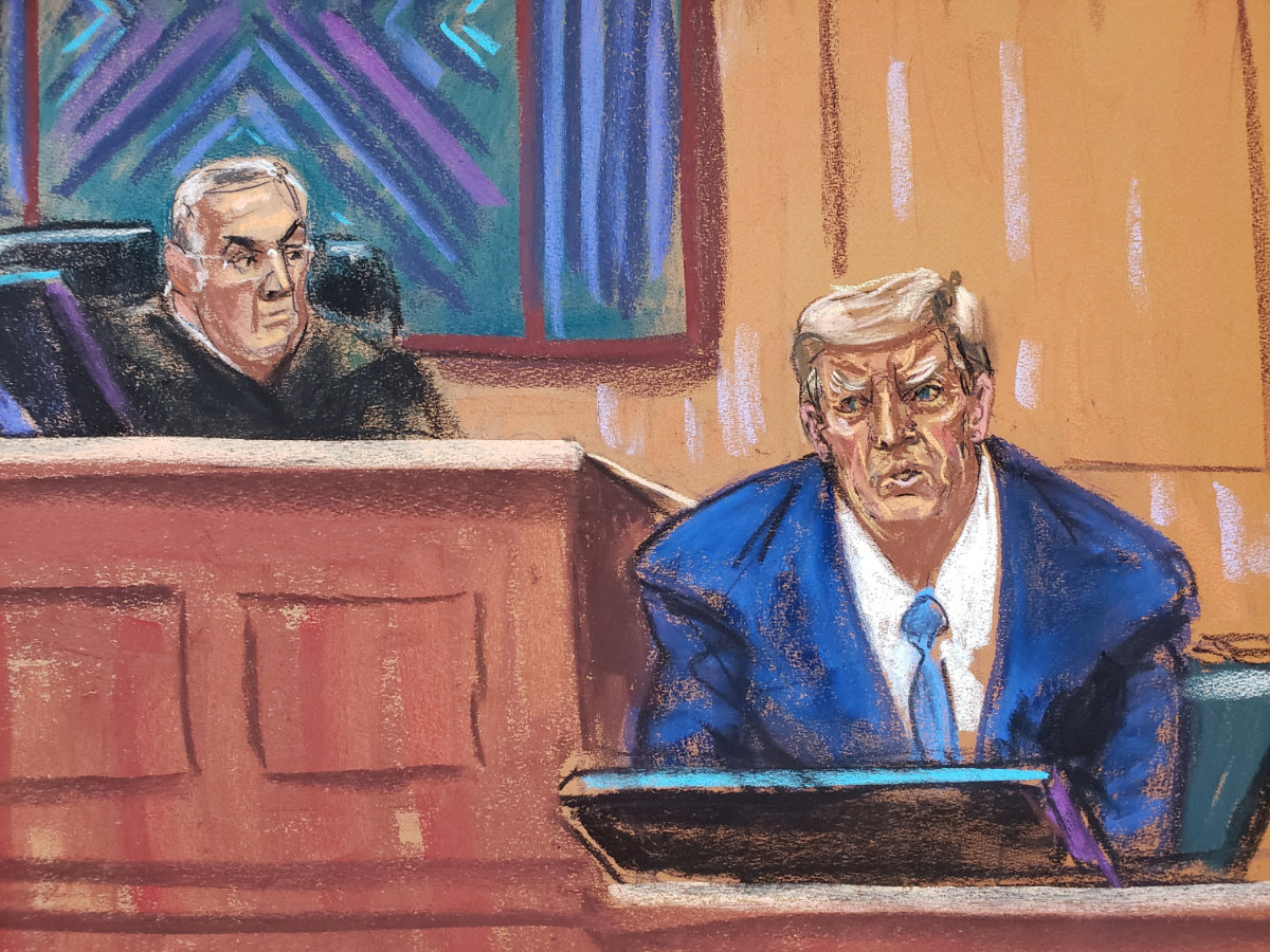 Courtroom sketch showing former US President Donald Trump testifying in court in New York City on Jan, 25, 2024, during his second civil trial on rape charges filed by writer E. Jean Carroll. (REUTERS)