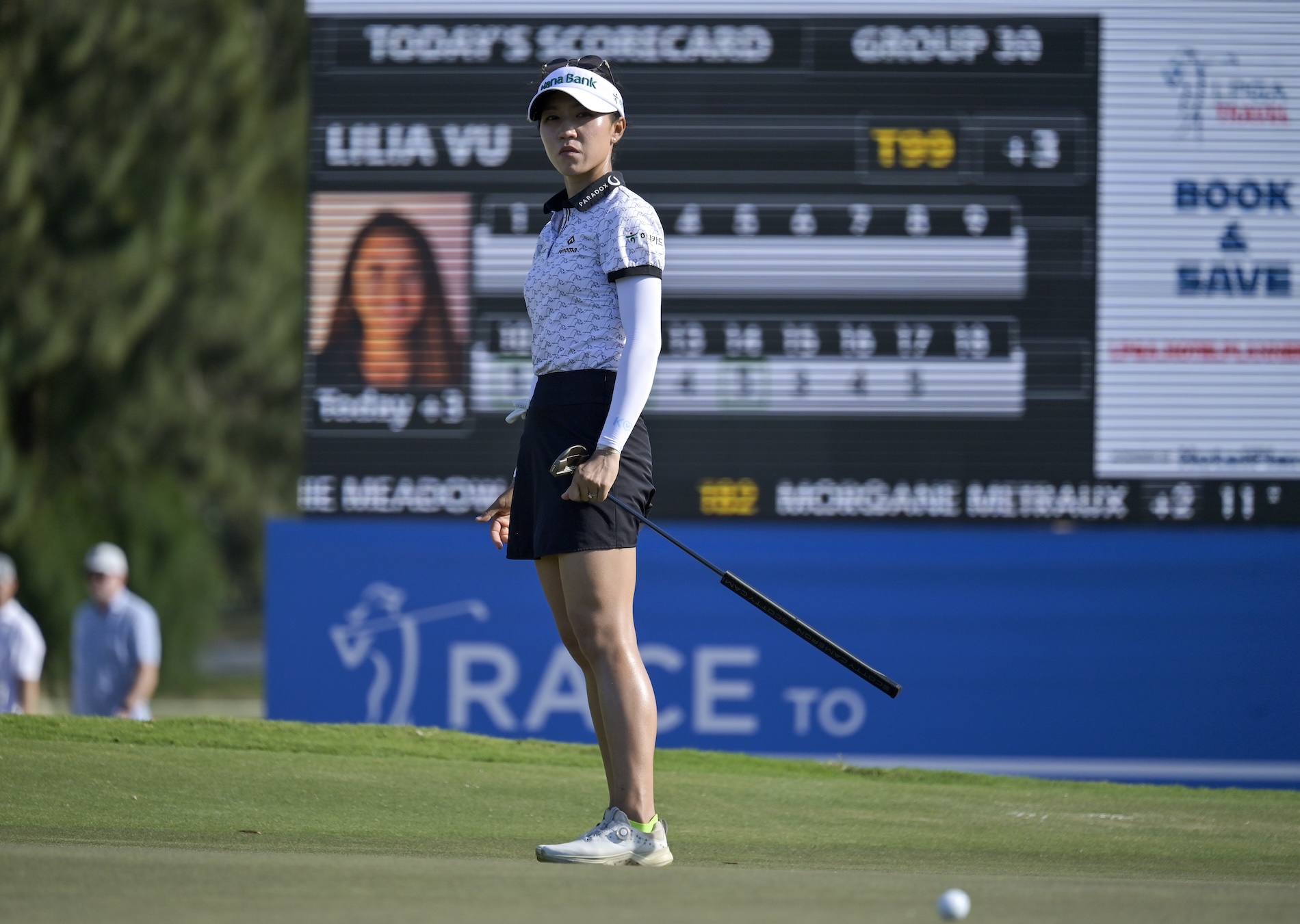 Lydia Ko watches her putt on the 18th green during the first round of the LPGA Drive On Championship golf tournament at Bradenton Country Club Thursday in Bradenton, Fla. (AP)