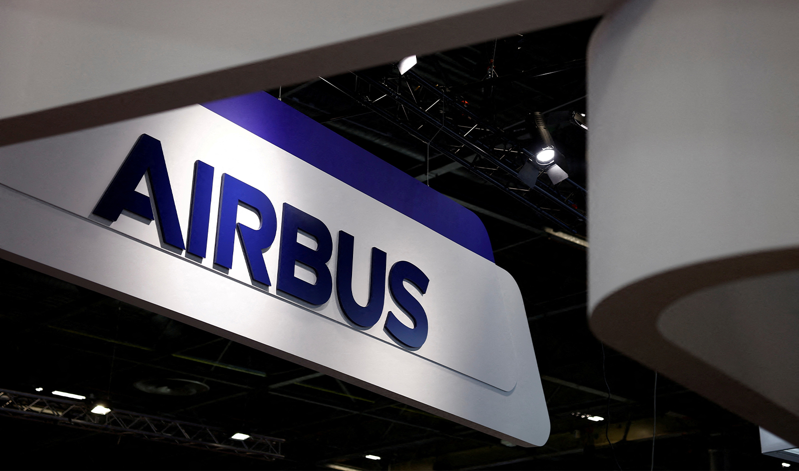 The logo of Airbus is seen at the Milipol Paris, the worldwide exhibition dedicated to homeland security and safety, in Villepinte near Paris, France, on November 15, 2023. (REUTERS/File)