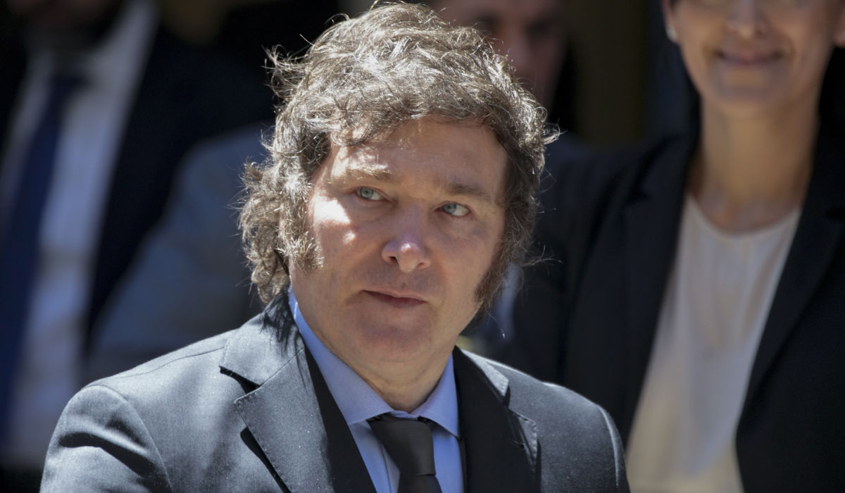 Argentine President Javier Milei leaves the Holocaust museum after attending and event marking the International Day in Memory of the Victims of the Holocaust in Buenos Aires, Argentina, Friday, Jan. 26, 2024. (AP)