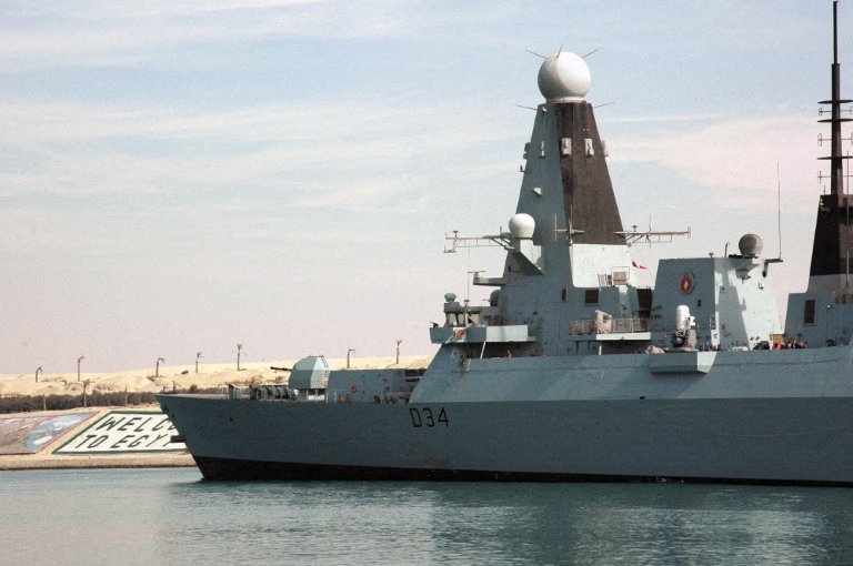 File photo of the British destroyer HMS Diamond crosses the Suez Canal (AFP)