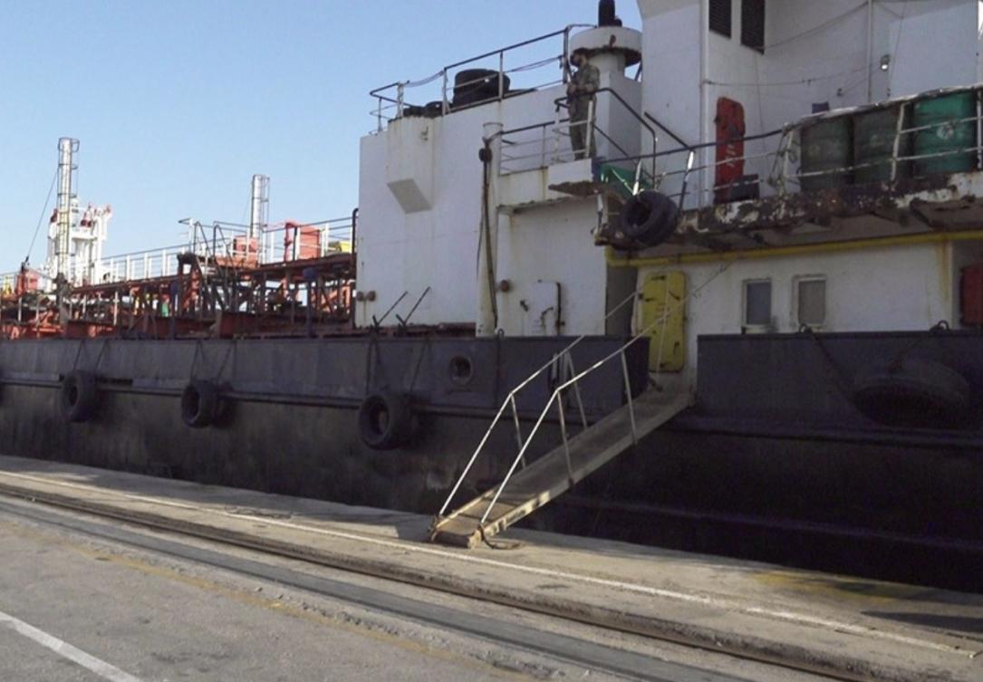 A view of the foreign oil tanker seized by Iran’s Revolutionary Guards on Sunday. (Tasnim News Agency)